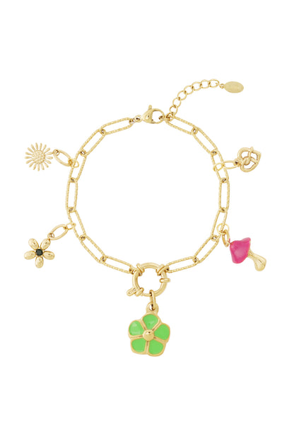 Damen Armband Kleeblatt Blume | Vergoldet | Goldfarbe