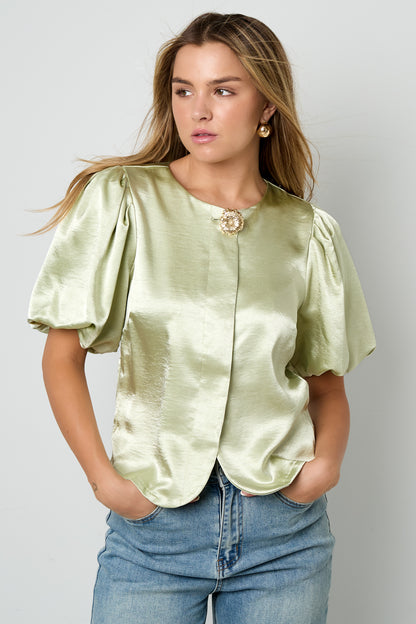 Damen Top Kurzarm Elegant | Polyester | Mehrfarbig