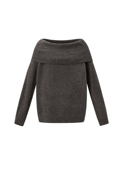 Damen Pullover Off-Shoulder Einfarbig | Polyester | Mehrfarbig