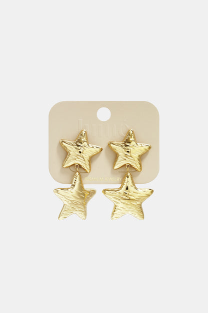 Damen Ohrhänger Stern Alltagsserie | Edelstahl | Goldfarbe & Silberfarbe