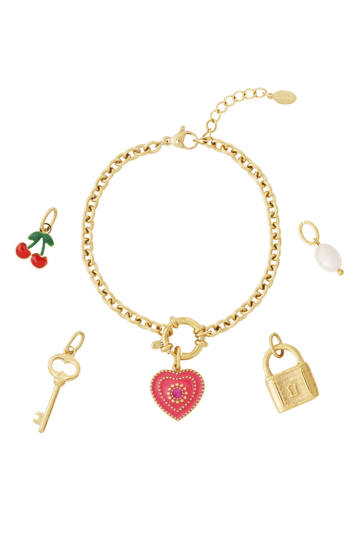 damen armband herz diy | vergoldet | goldfarbe