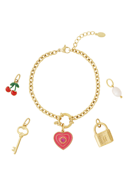 Damen Armband Herz DIY | Vergoldet | Goldfarbe