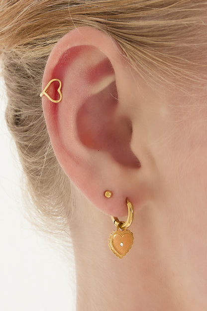 Damen Ear Cuff & Nasenmanschette Herz Muster | Kupfer | Goldfarbe & Silberfarbe
