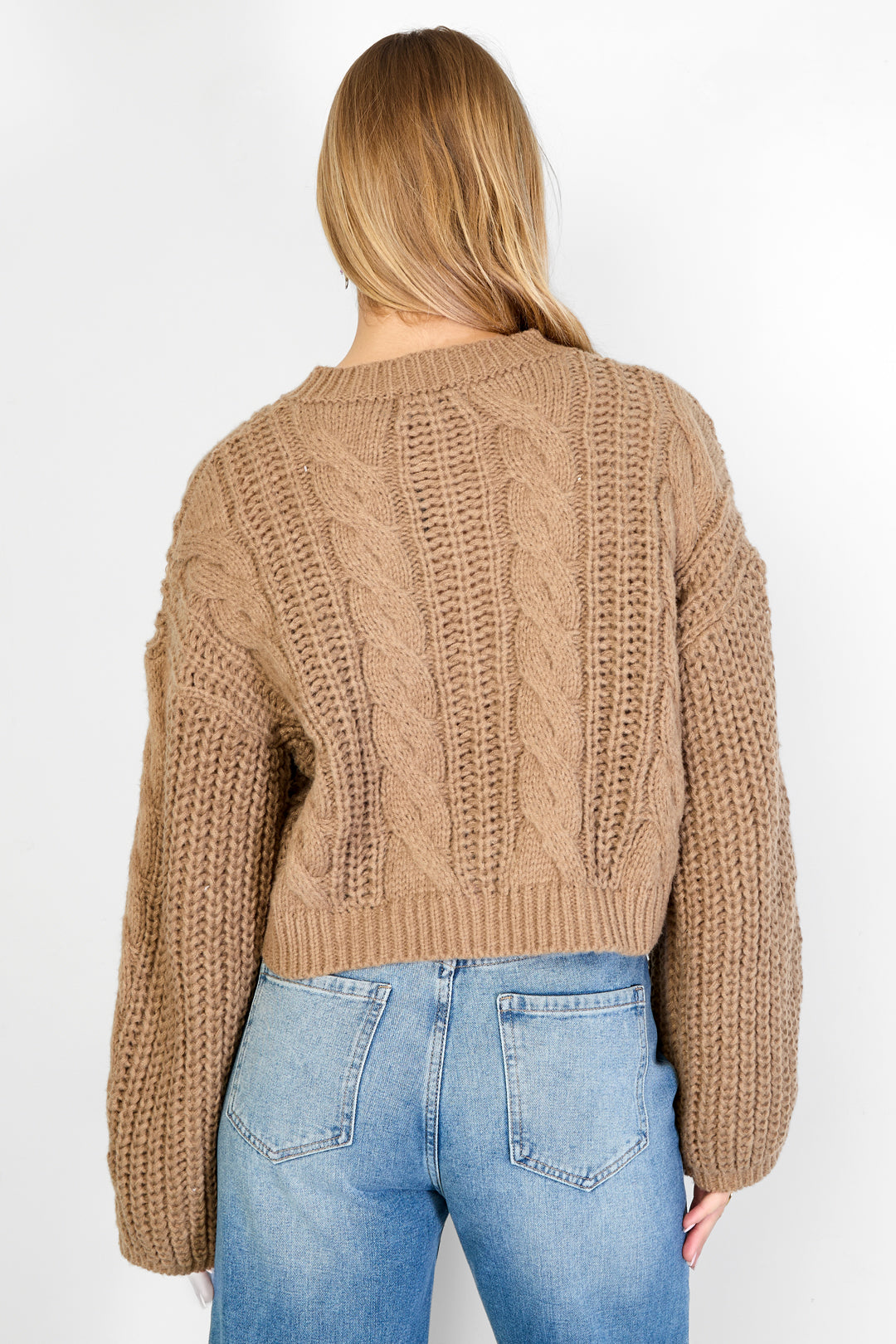 Damen Strickjacke Zopfmuster | Polyester | Mehrfarbig
