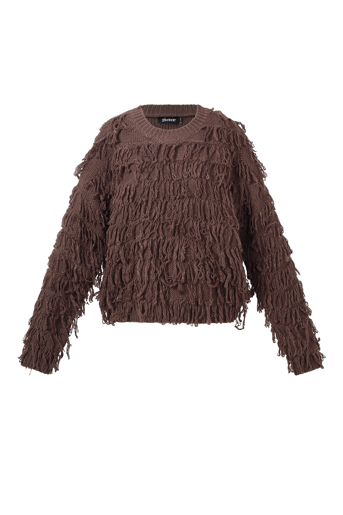 Damen Pullover Fransen Oversize | Acryl | Mehrfarbig