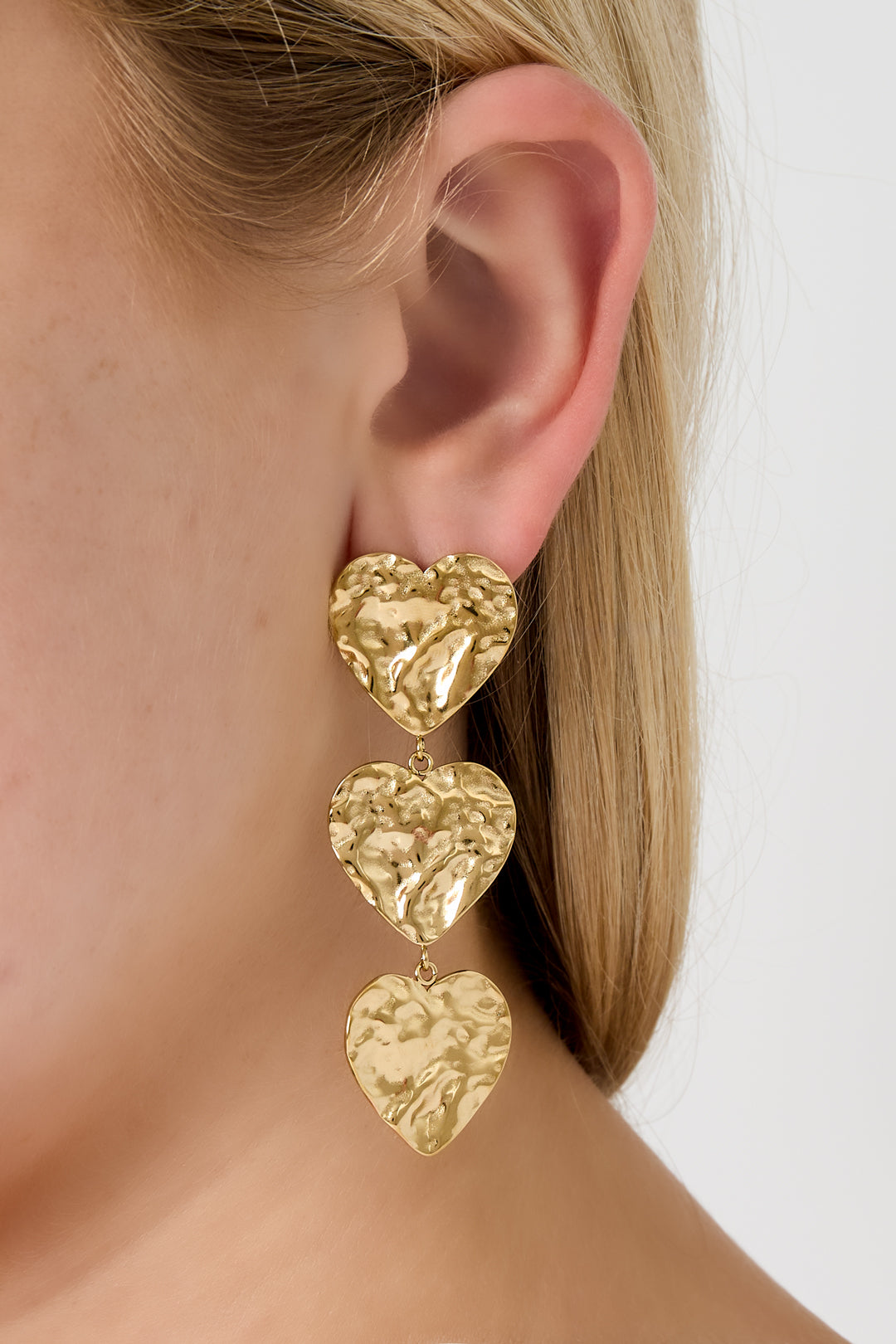 damen herzohrringe romantisch | edelstahl | gold & silber
