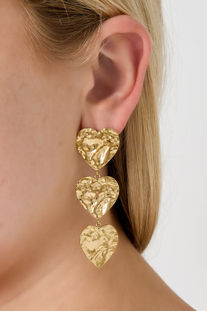 Damen Herzohrringe Romantisch | Edelstahl | Gold & Silber