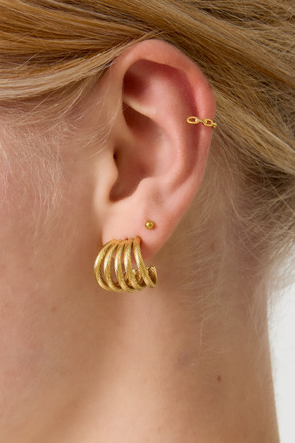 Damen Ohrstecker Linien | Edelstahl | Goldfarbe