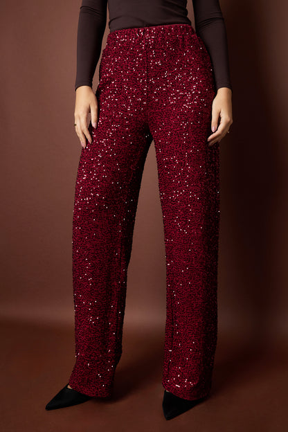 Damen Hose Pailletten | Polyester | Mehrfarbig