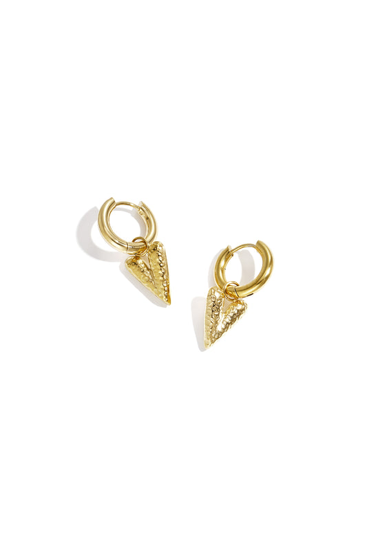 Damen Ohrhänger Herzform | Edelstahl | Goldfarbe & Silberfarbe