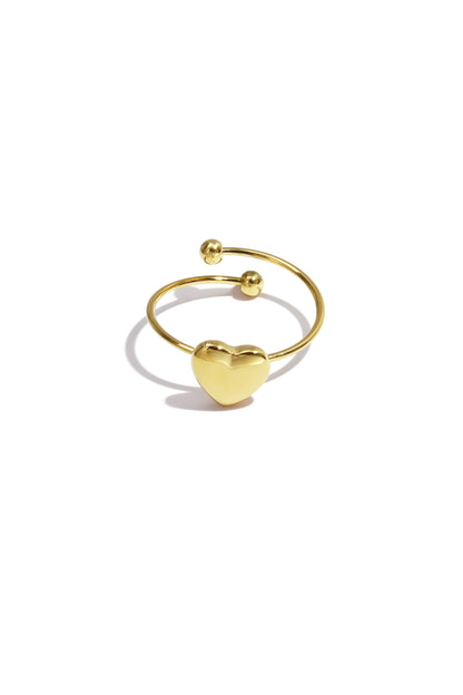 Damen Ring Herz Elegant | Edelstahl | Goldfarbe & Silberfarbe