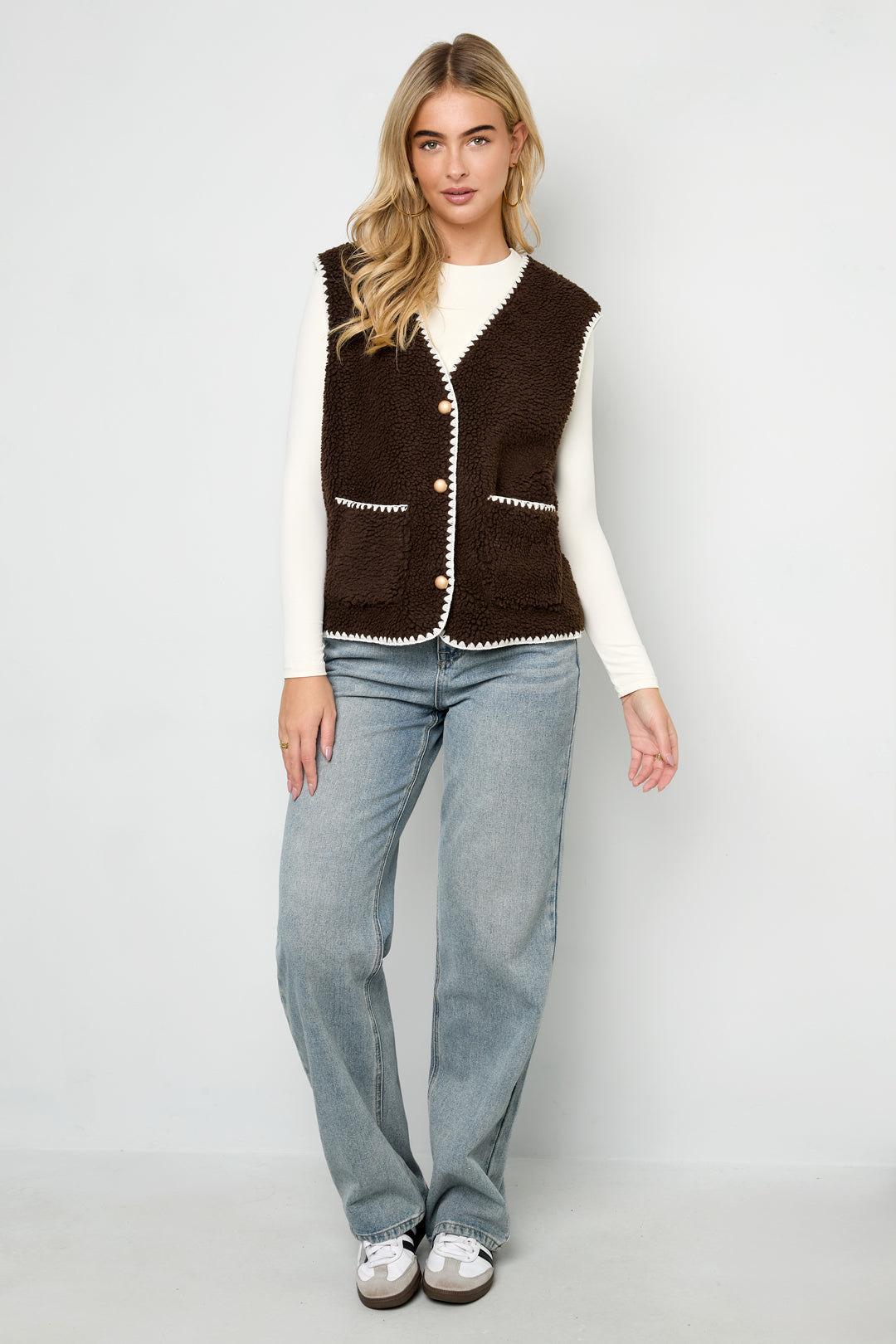 damen weste farbkontrast | polyester | mehrfarbig