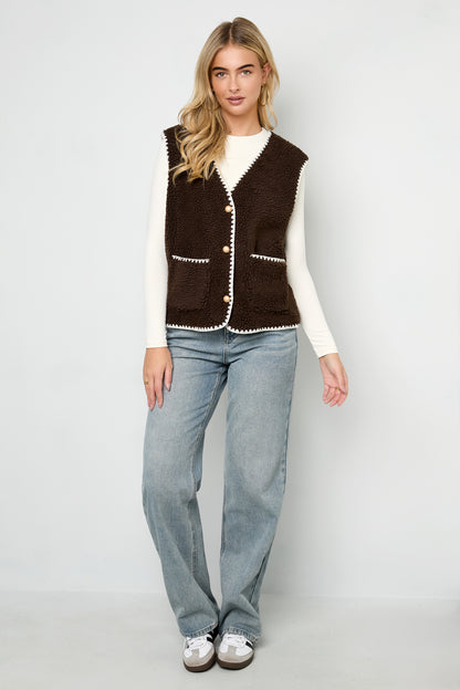 Damen Weste Farbkontrast | Polyester | Mehrfarbig