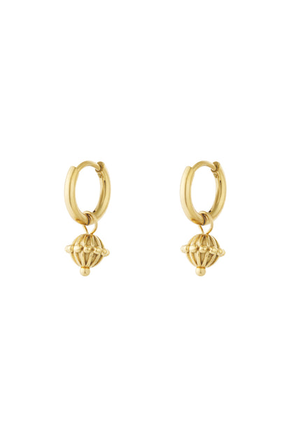 Damen Ohrhänger Globus-Charm | Edelstahl | Gold & Silber