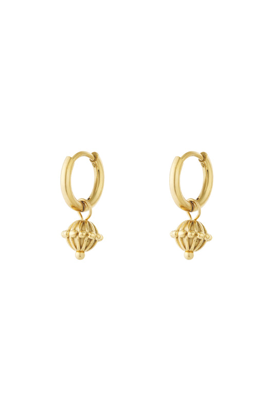 Damen Ohrhänger Globus-Charm | Edelstahl | Gold & Silber