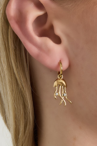Damen Tropfenohrringe Schildkroete Strass | Edelstahl | Gold & Silber