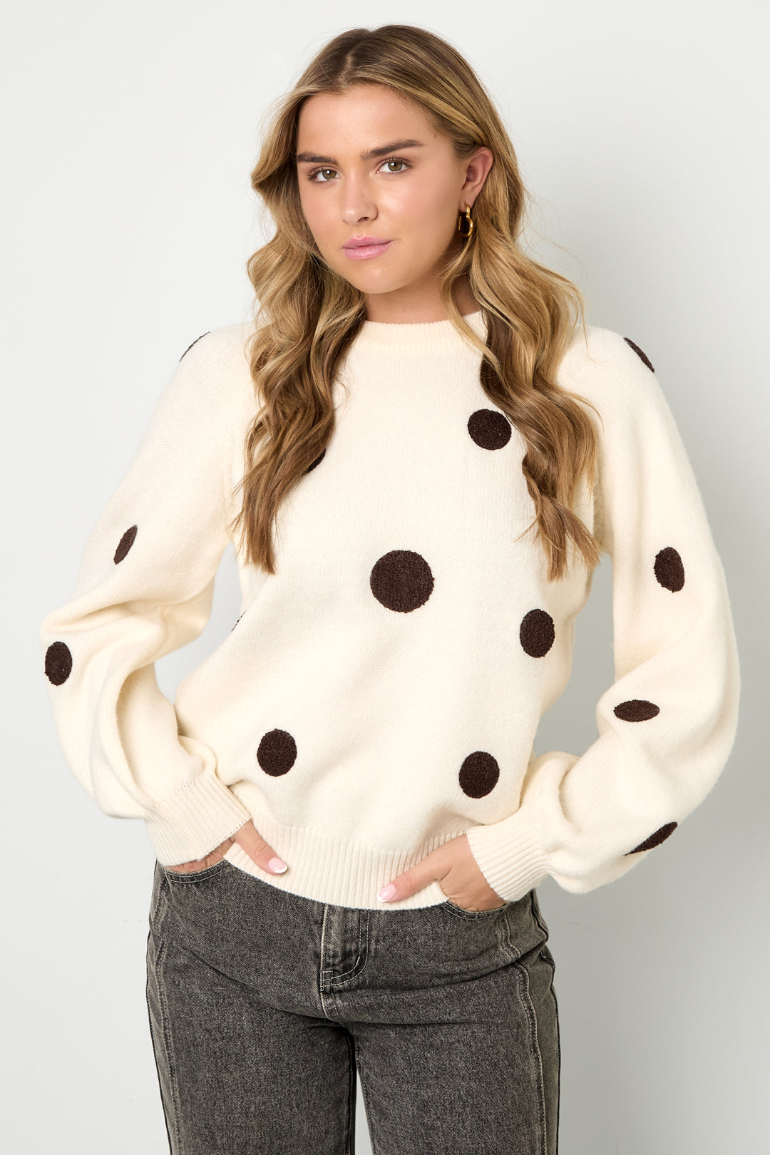 Damen Pullover Gepunktet Luxus | Polyester | Mehrfarbig