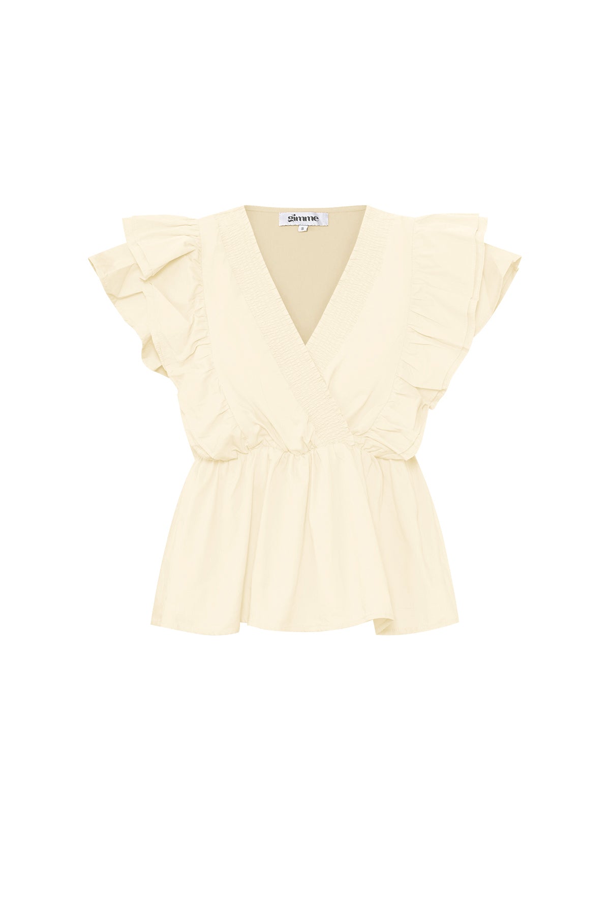 damen bluse ärmellos rüschen | polyester | mehrfarbig