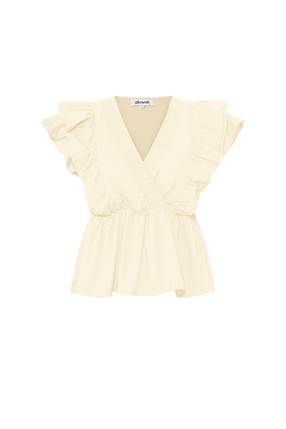Damen Bluse Ärmellos Rüschen | Polyester | Mehrfarbig