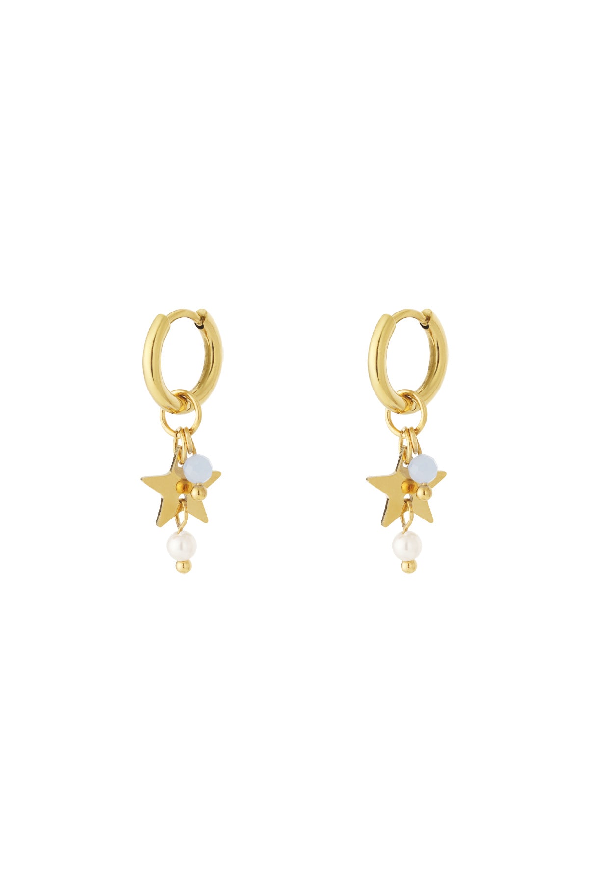 damen ohrringe raumschiff stern 14k | edelstahl vergoldet | rosa