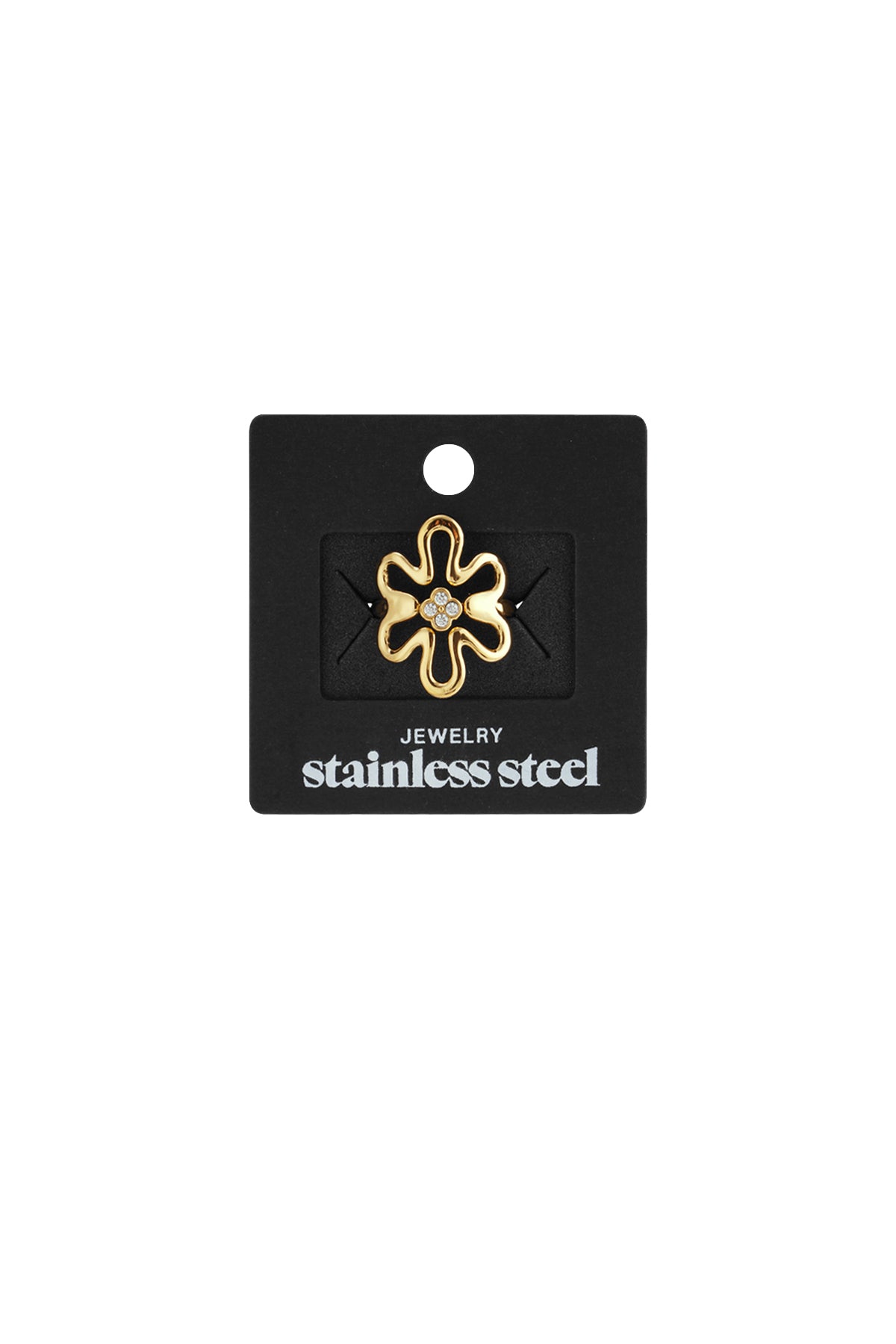 Edelstahl Statement Ringe Blume Casual Daily Simple Serie Damenschmuck