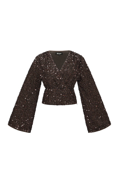 Damen Langarm Set Pailletten | Polyester | Mehrfarbig