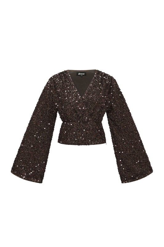 Damen Langarm Set Pailletten | Polyester | Mehrfarbig