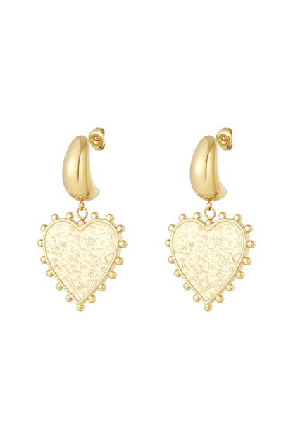 Damen Ohrringe Herz Big Love | Edelstahl | Goldfarbe & Silberfarbe