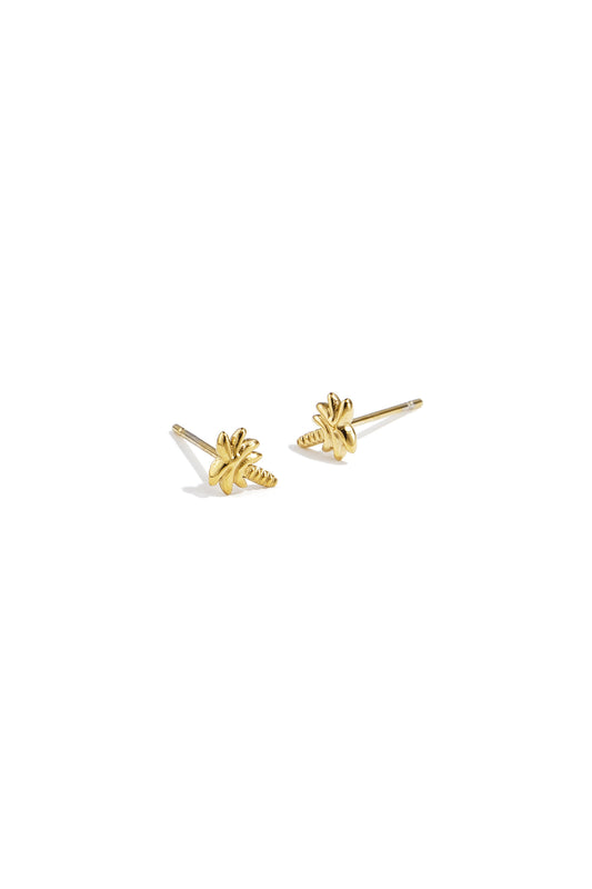Damen Ohrstecker Palme | Edelstahl | Goldfarbe