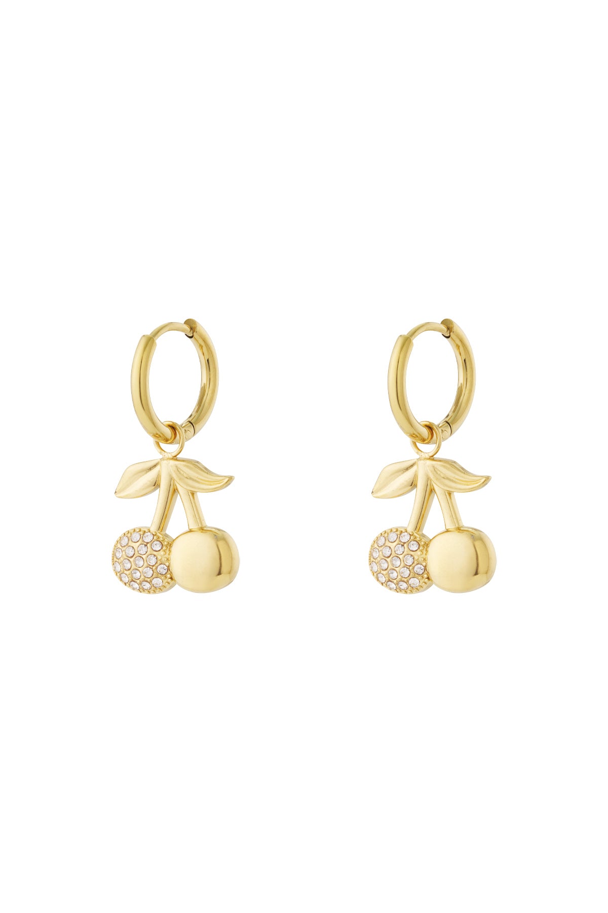 damen ohrringe kirsch-strass | edelstahl | goldfarbe