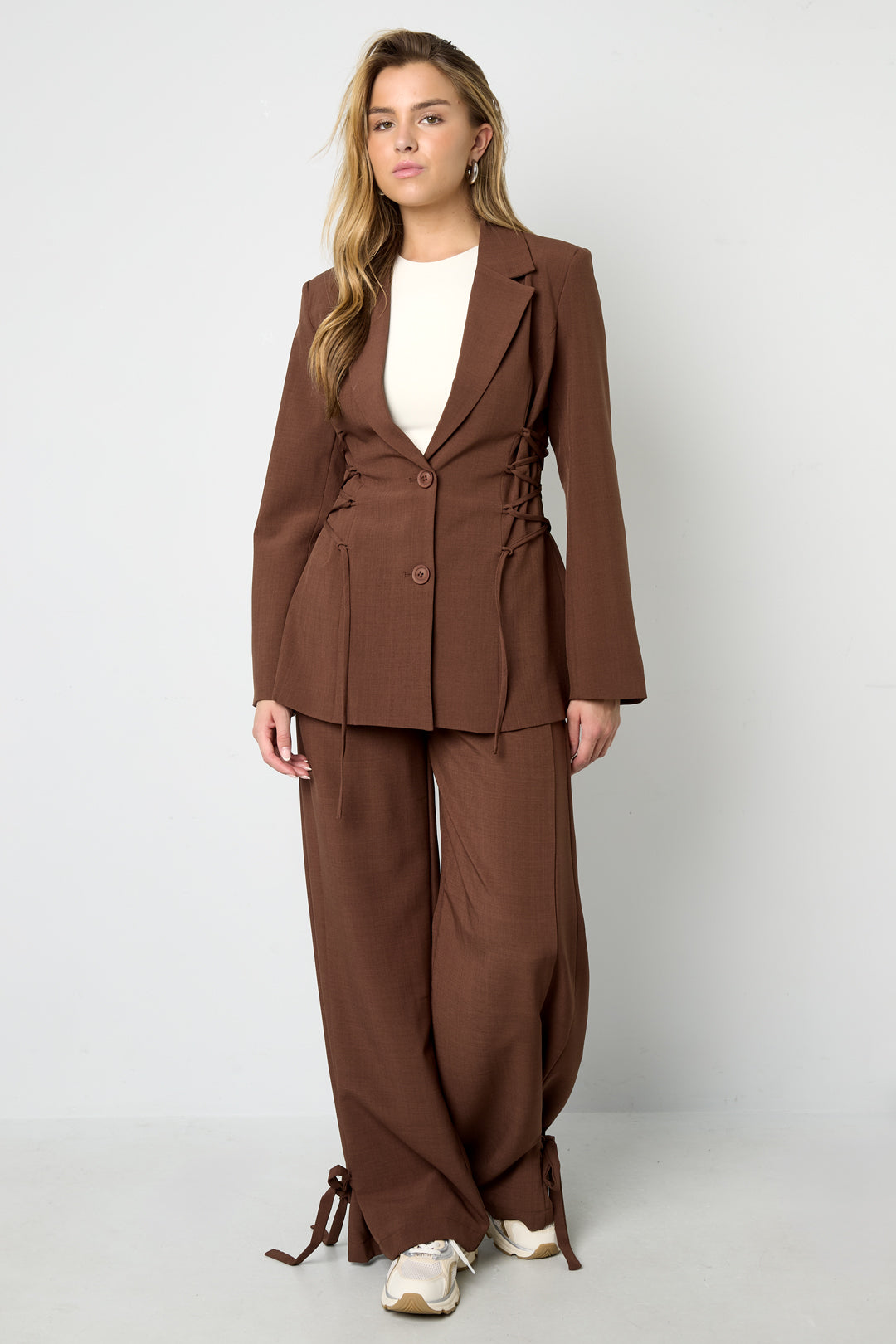 Gewebte Polyesterfaser Damen-Anzug Elegant Schnürung