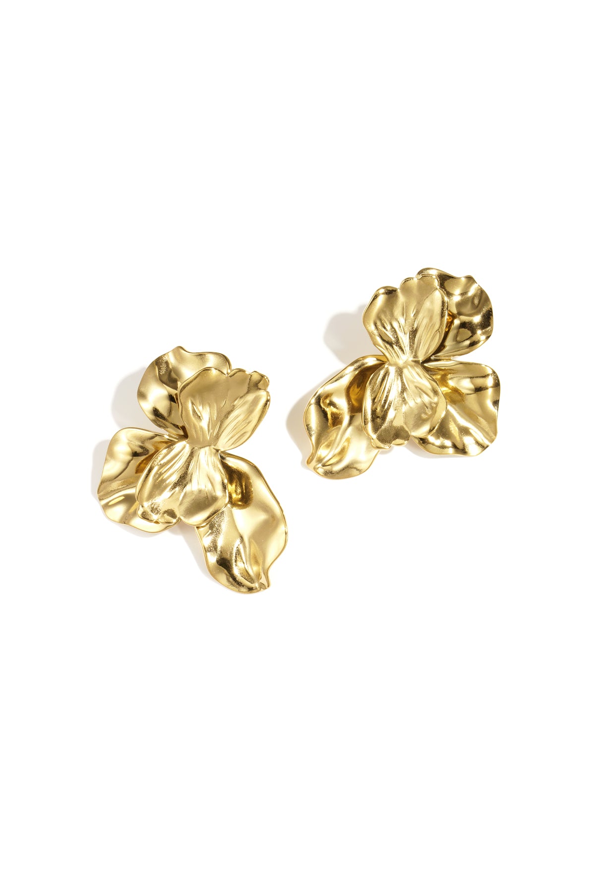 Damen Ohrstecker Blume Elegant | Edelstahl | Goldfarbe
