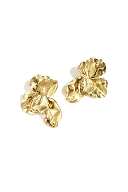 Damen Ohrstecker Blume Elegant | Edelstahl | Goldfarbe