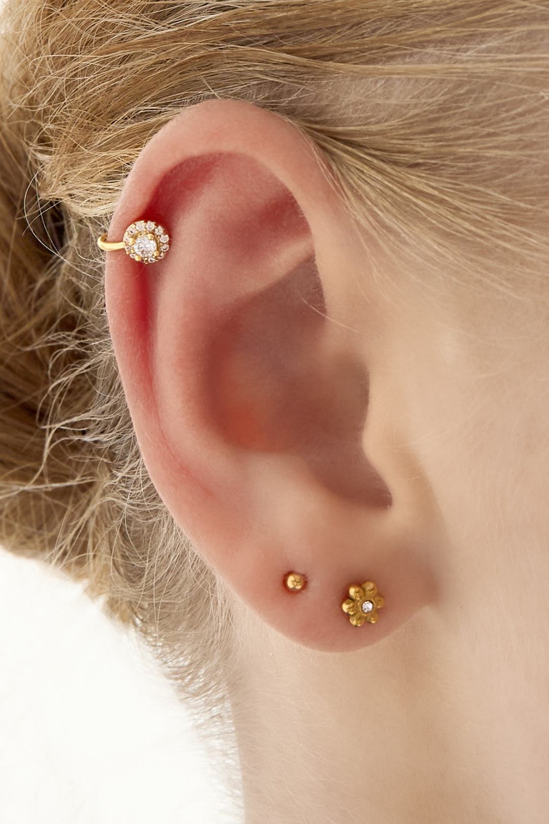 Damen Ear Cuff & Nasenmanschette Glitzernd Zirkon | Kupfer | Goldfarbe & Silberfarbe