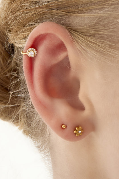 Damen Ear Cuff & Nasenmanschette Glitzernd Zirkon | Kupfer | Goldfarbe & Silberfarbe