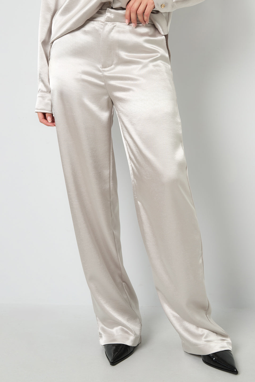 damen hose lässig uni | polyester | mehrfarbig