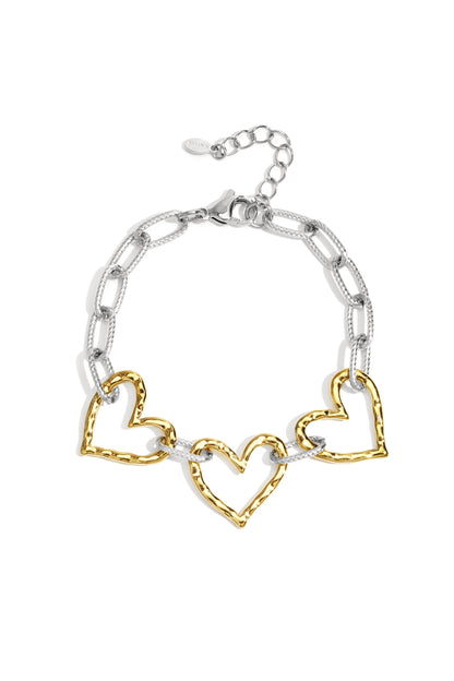 Damen Armband Herz Luxus | Edelstahl | Gold-Bicolor