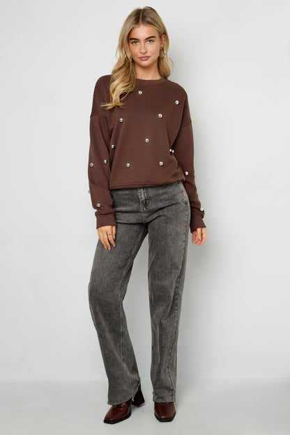 Damen Pullover Tupfen | Baumwolle | Mehrfarbig