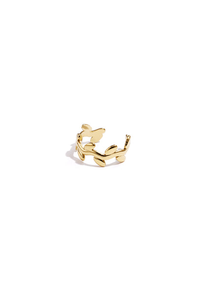 Damen Ear Cuff Lorbeerkranz | Edelstahl | Goldfarbe & Silberfarbe