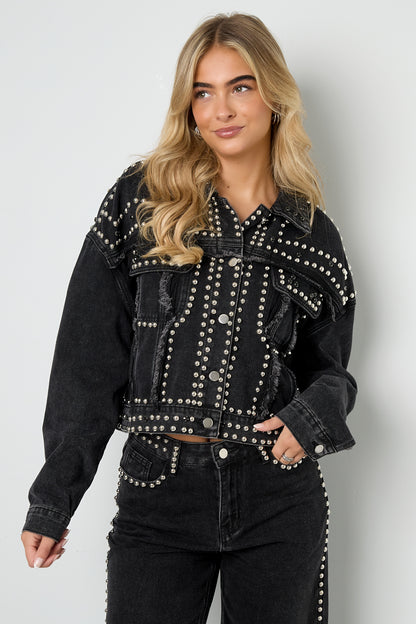 Damen Jeansjacke Street Style | Baumwolle | Schwarz