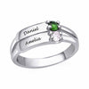 Custom Double Name Ring with Personalized Birthstones