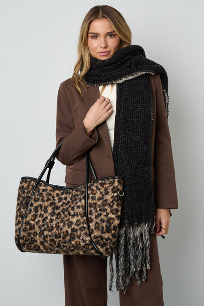 Tragetasche Leopardenmuster Baumwolle | Shopper Damen