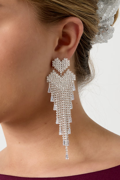 Damen Ohrhaenger Herz Zirkon | Kupfer | Gold & Silber