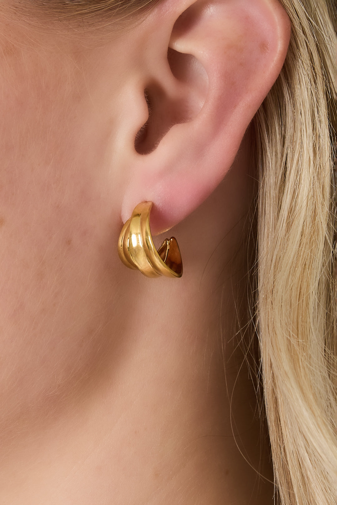 damen ohrringe loop poliert | edelstahl | gold & silber