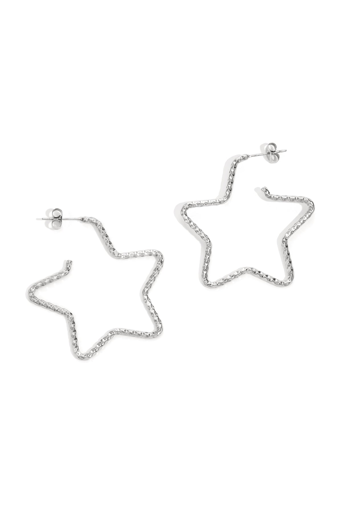 damen creolen stern | edelstahl | gold & silber