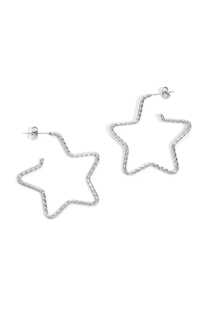 Damen Creolen Stern | Edelstahl | Gold & Silber