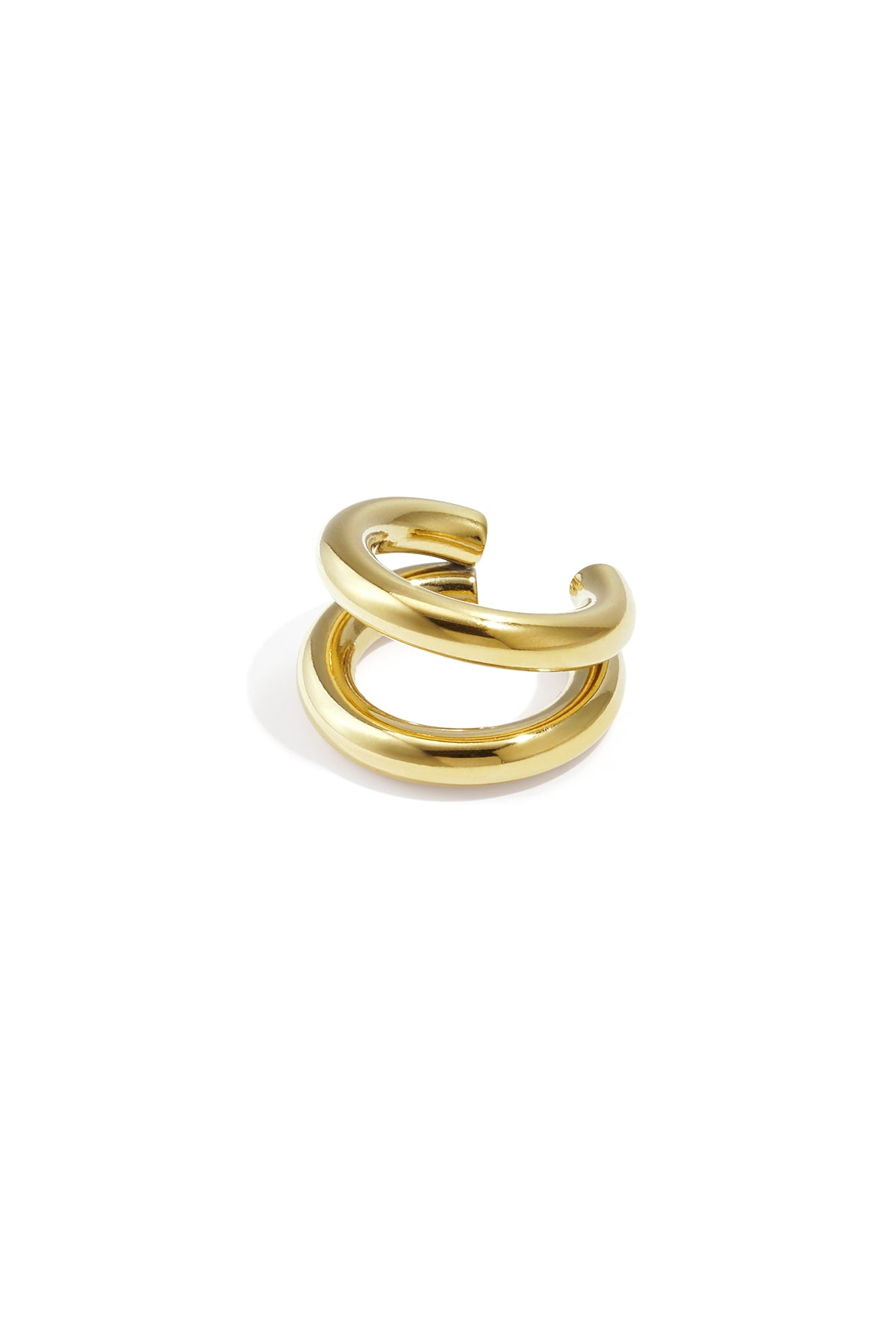 Damen Ohrmanschetten Linien Simple | Edelstahl | Goldfarbe