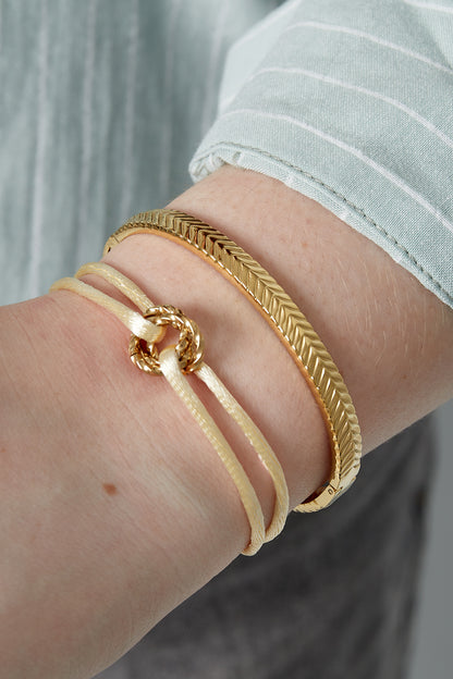Damen Armreif Geflochten | Vergoldet | Goldfarbe