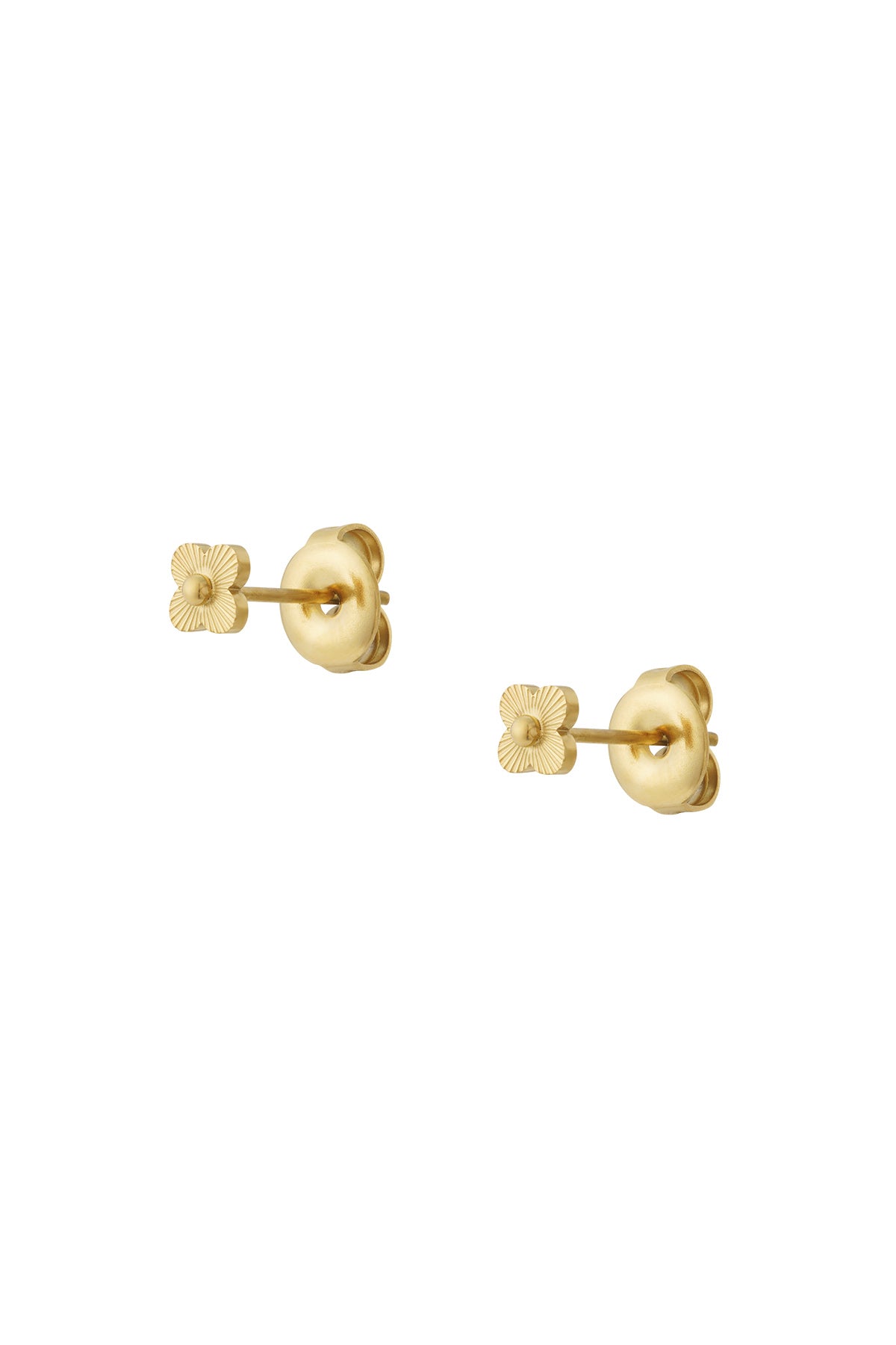 damen ohrstecker blüten-klee | edelstahl | gold & silber