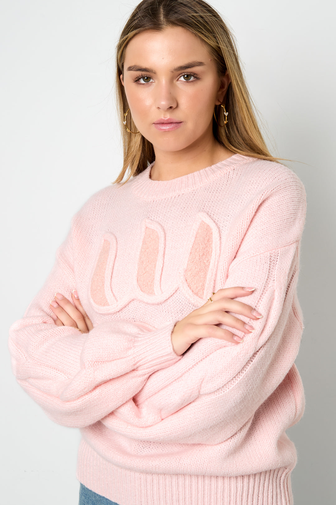 Damen Strickpullover Buchstaben Janna | Polyester | Mehrfarbig